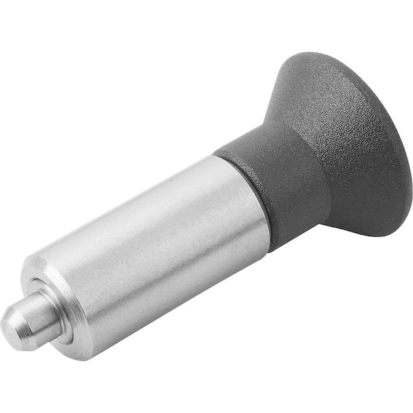 Indexing Plunger Wo. Groove Size:1, Form:L, Stainless Not Hardened, Comp: Plastic, Black Ral7021
